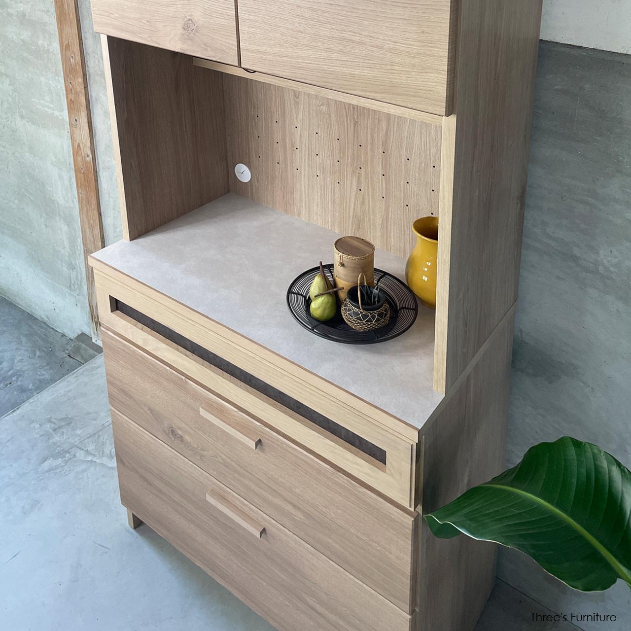 キッチンボーボード  食器棚 カップボード キャビネット キッチン収納 食器棚 幅80 bu-80 | 3枚目