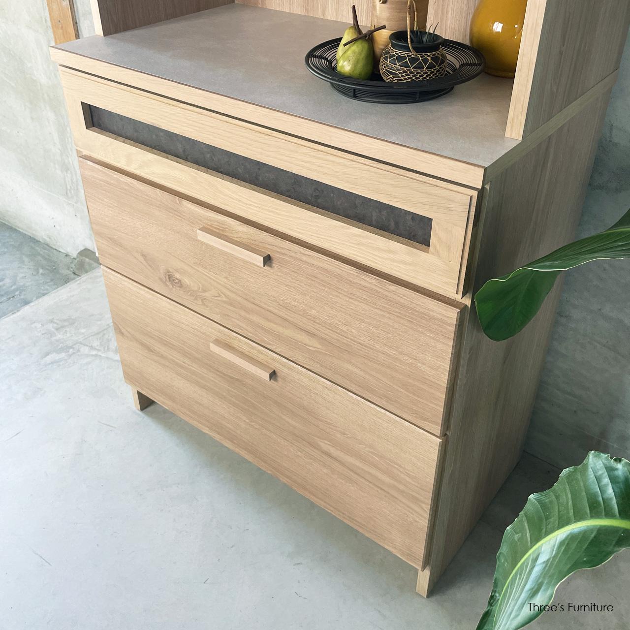 キッチンボーボード  食器棚 カップボード キャビネット キッチン収納 食器棚 幅80 bu-80 | 7枚目